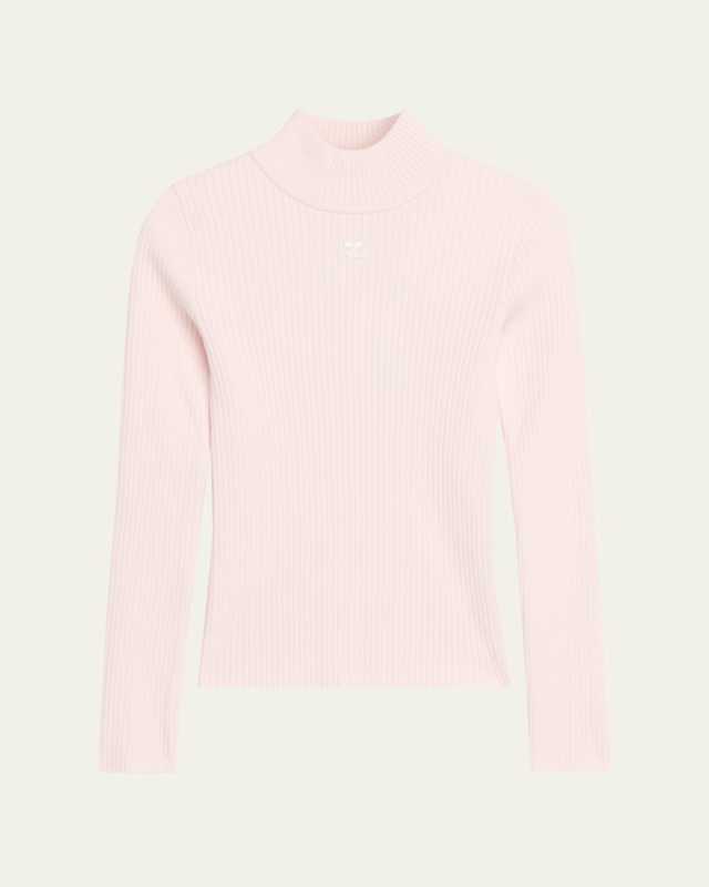Turtleneck Long-Sleeve Rib Sweater